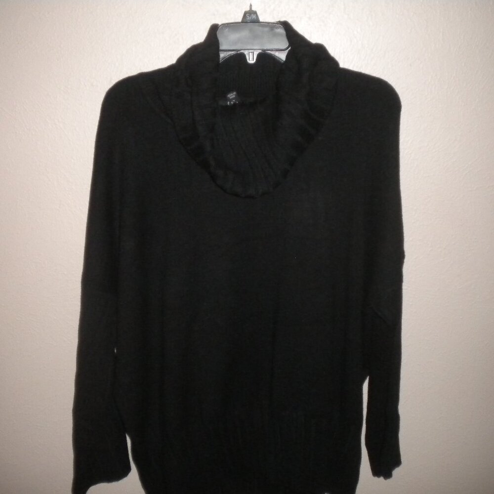 Cyrus Womens XL Black Soft 3/4 Sleeve Cowl Neck Sweater NWT - Picture 2 of 4